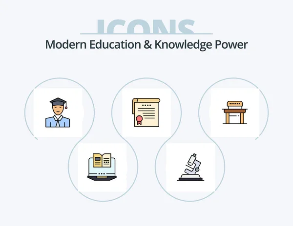 Modern Education Knowledge Power Line Filled Icon Pack Icon Design — Stockvektor
