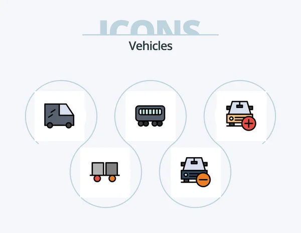 Línea Vehículos Llenado Icon Pack Icon Design Mantenimiento Del Vehículo — Archivo Imágenes Vectoriales