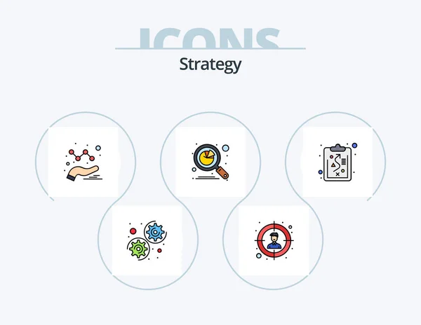 Strategy Line Filled Icon Pack Icon Design Success Goal Group — Archivo Imágenes Vectoriales