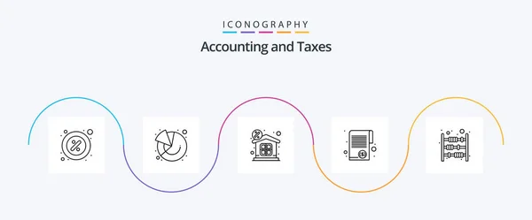 Налоги Строка Icon Pack Включая Налог Финансы Граф Документ Деньги — стоковый вектор