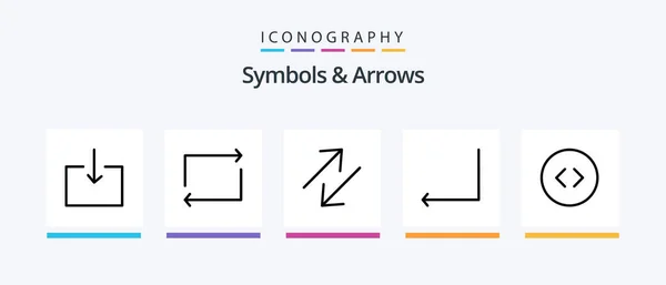 Symboler Och Pilar Linje Icon Pack Inklusive Forntida Kreativa Ikoner — Stock vektor