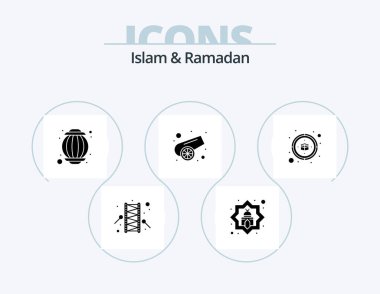 İslam ve Ramazan sembolü Icon Paketi 5 Simge Tasarımı. qibla. Pusula. Yıldız. Müslümanlar. kanon