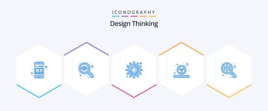 Zoom dahil 25 mavi simge paketi tasarla. Bul. Çarkçı. RGB 'de. renk