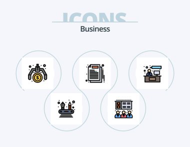 İş Hattı Simge Paketi 5 Simge Tasarımı doldurdu. - Evet. akış. performans. İş. kişi