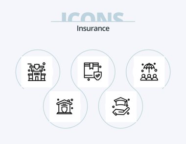 Sigorta Hattı Simgesi 5 Simge Tasarımı. Sigorta şirketi. Elini ver. Sigorta şirketi. Elmas. güvenlik