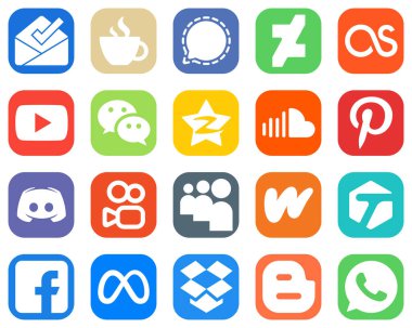 Ses gibi 20 tane çok yönlü sosyal medya simgesi. lastfm. Tencent ve haberci simgeleri. Modern Gradyan Simgesi Ayarları