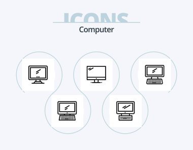 Computer Line Icon Pack 5 Icon Design. .