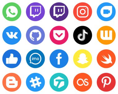 20 tane Özelleştirilebilir Beyaz Simge imo. Gibi. Cebinde. wattpad ve Çin Düz Çember Arkaplan