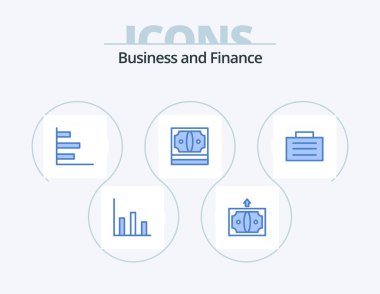 Finans Mavi Simgesi 5 Simge Tasarımı. Finans. Yığın. Grafik. Para için. para