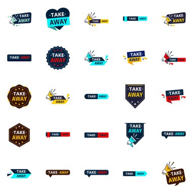 25 Dynamic Vector Designs in the Take Away Pack Perfect for Food Outlets and Restaurants