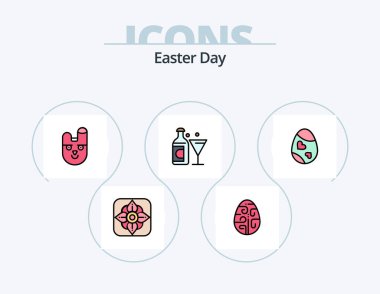 Paskalya Hattı Simge Paketi 5 Simge Tasarımı. Yuva. Paskalya. Paskalya. Kutlama. yumurta