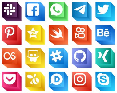 3D Sosyal medya simgesi lastfm gibi 20 Simge Paketi ayarla. kuaishou. Twitter 'da. Hızlı ve on sentlik ikonlar. Tamamen özelleştirilebilir ve profesyonelce