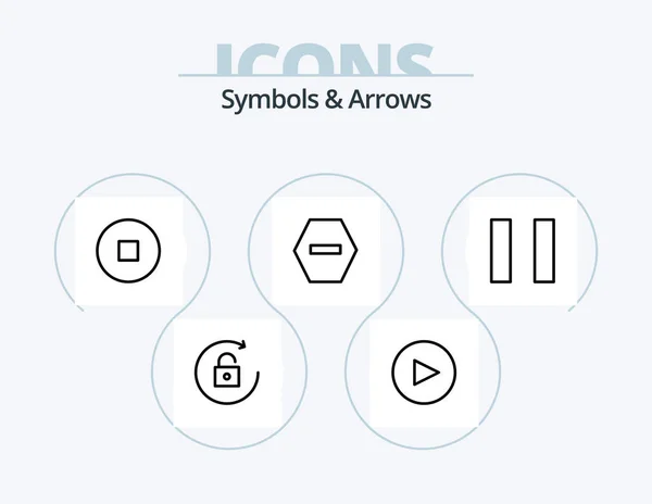 Symbols Arrows Line Icon Pack Icon Design Ban Clockwise — Vettoriale Stock