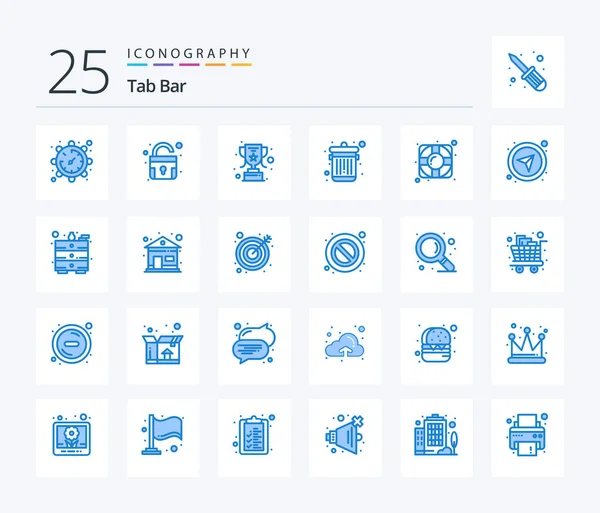 Tab Bar Blue Color Icon Pack Including Directional Support Reward — Stock vektor