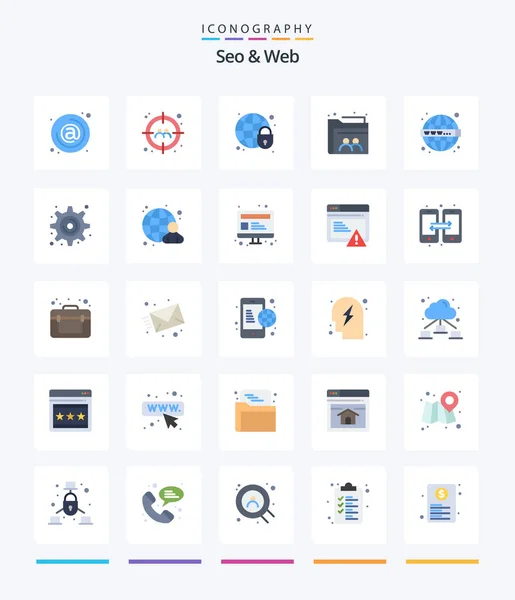 Yaratıcı Seo Web Seo Gibi Simge Paketi Dosya Kullanıcı Kullanıcı — Stok Vektör