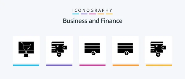 Finance Glyph Icon Pack Including Finance Money Business Payments Creative — Image vectorielle