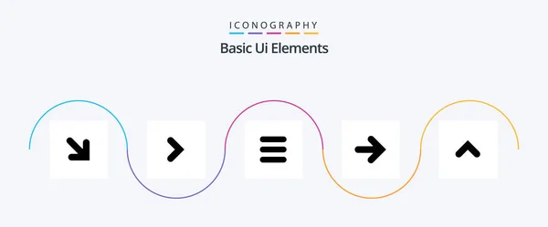 Basic Elements Glyph Icon Pack Συμπεριλαμβάνεται Σημάδι Βέλη Εργασία Βέλος — Διανυσματικό Αρχείο