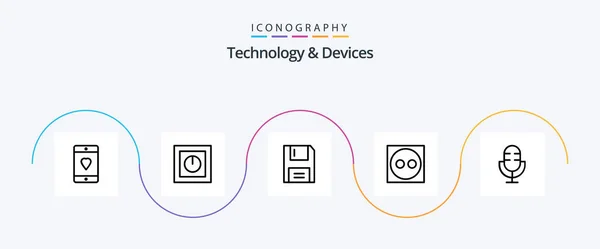 Devices Line Icon Pack Including Plug Cord Safe Products Electronics — Archivo Imágenes Vectoriales
