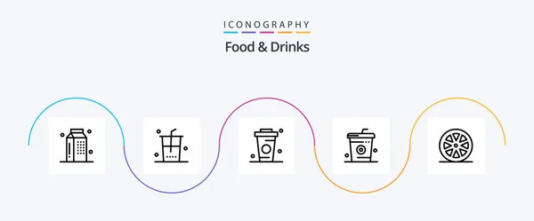 Food Drinks Line Icon Pack Including Food Cooking Shopping Coke — Archivo Imágenes Vectoriales