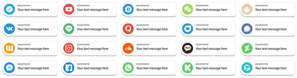 Follow Social Media Icons Customizable Message Wattpad Mesenger Signal Question — ストックベクタ