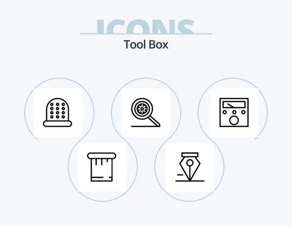 Tools Line Icon Pack Icon Design Cursor — Stock vektor