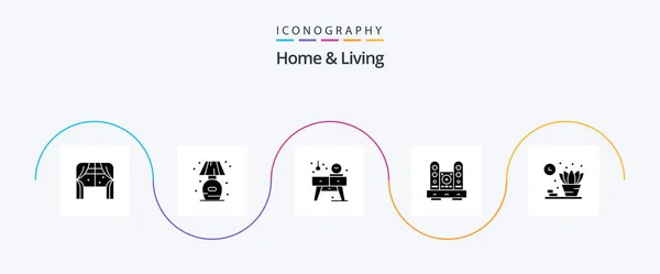Home Living Glyph Icon Pack Including Home Living Home Home — Image vectorielle