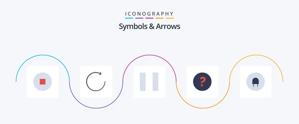 Symbols Arrows Flat Icon Pack Including Question — Image vectorielle