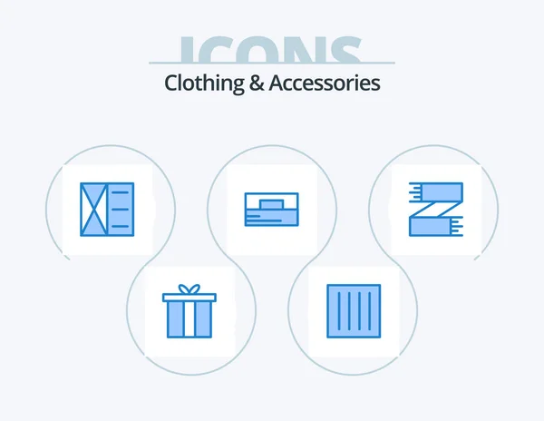 Clothing Accessories Blue Icon Pack Icon Design Scarf Clothes Shop — Vetor de Stock