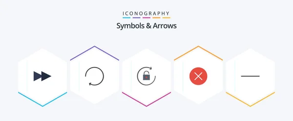 Symbols Arrows Flat Icon Pack Including Circle Subtract — Vector de stock