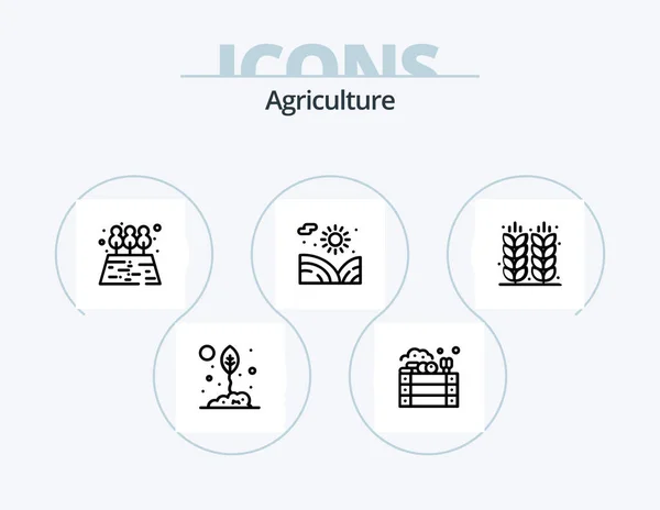 Linha Agricultura Icon Pack Icon Design Glúten Colheita Campo Agricultura —  Vetores de Stock