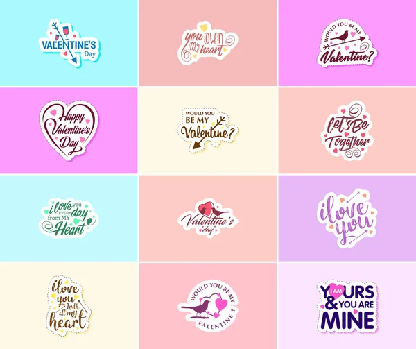Express Your Love Valentine Day Graphics Stickers — Image vectorielle