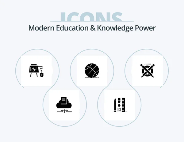 Modern Education Knowledge Power Glyph Icon Pack Icon Design Education — Stockový vektor