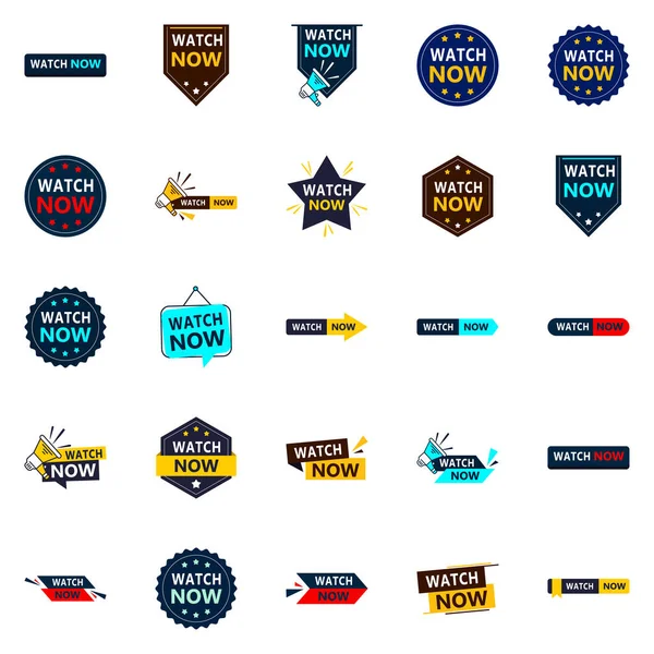 Get Your Customers Watching Our Pack Watch Now Banners — Vector de stock