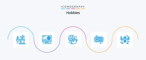 Hobbies Blue Icon Pack Including Hobby Baseball Hobbies Hobbies — Wektor stockowy