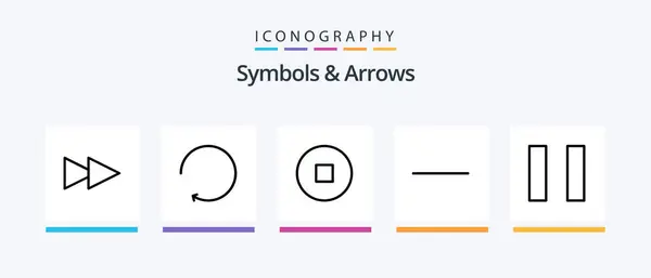 Symbols Arrows Line Icon Pack Including Circle Clockwise Creative Icons — Διανυσματικό Αρχείο