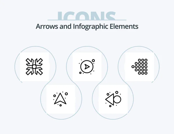 Arrow Line Icon Pack Icon Design Play Direction Arrows Left — Stockový vektor
