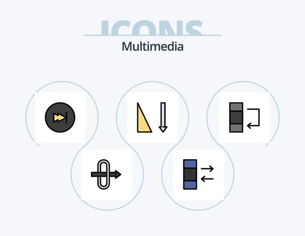Multimedia Line Filled Icon Pack Icon Design Stop Table Cell — Wektor stockowy