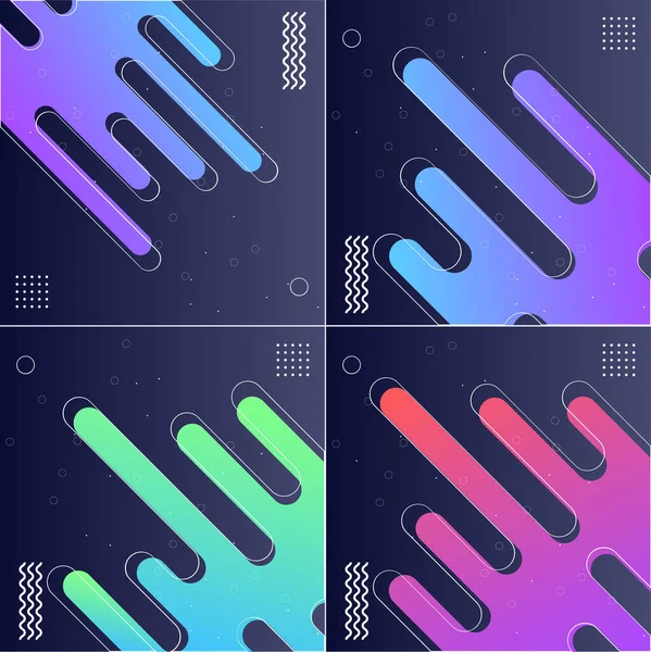 Modish Style Abstractions Color Pack Vector Illustrations — Stock Vector
