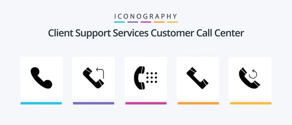 Call Glyph Icon Pack Including Phone Dial Call Phone Creative — Stock Vector