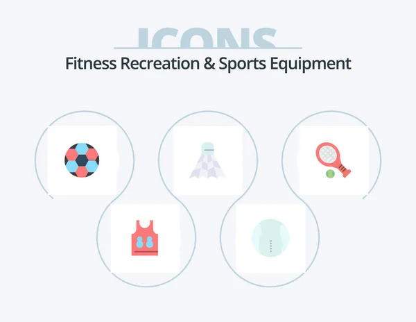 Fitness Recreation And Sports Equipment Flat Icon Pack 5 Icon Design. racket. game. ball. sport. badminton