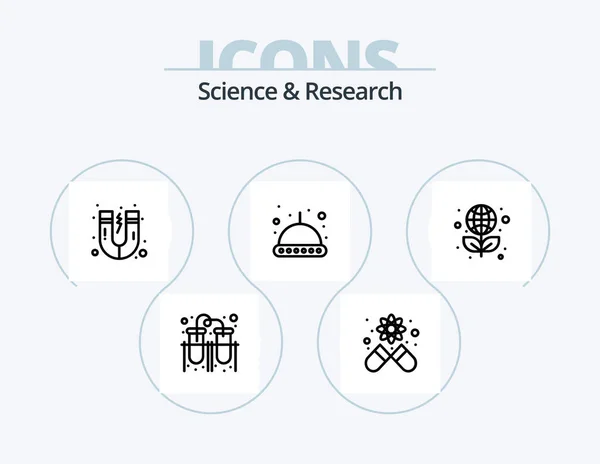 Science Line Icon Pack Icon Design Planta Agua Equipo Financiación — Vector de stock