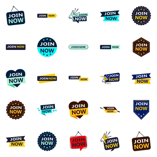 Innovative Typographic Banners Contemporary Membership Promotion — Vetor de Stock