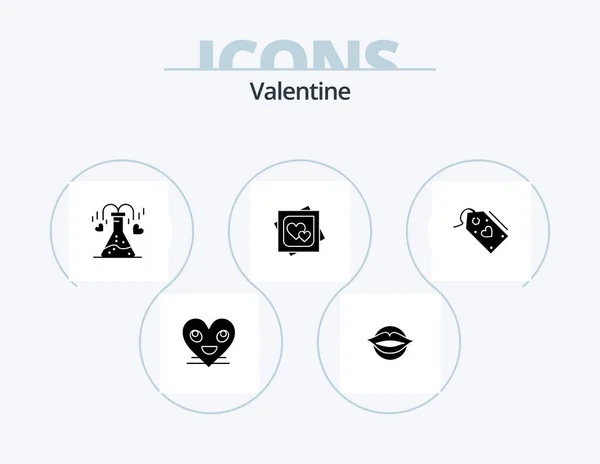 Valentine Glyph Icon Pack Icon Design Love Valentines Love Valentine — ストックベクタ