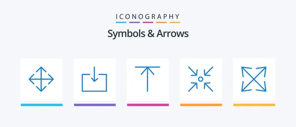 Symbols Arrows Blue Icon Pack Including Zoom Arrow Creative Icons — Stock Vector