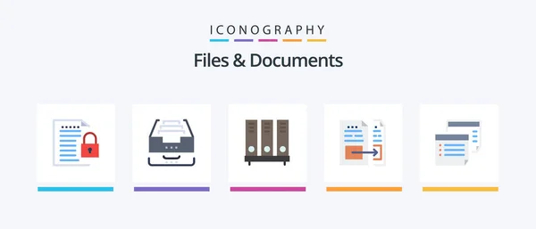 Files Documents Flat Icon Pack Including Document Account Document File — Image vectorielle
