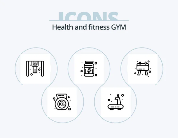 Gym Line Icon Pack Icon Design Supplement Gym Gym Sportive — 图库矢量图片