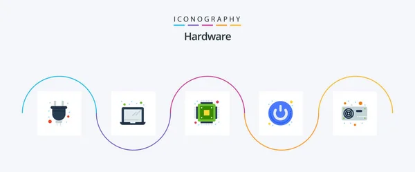 Hardware Flat Icon Pack Including Hardware Computer Hardware Switch Power — Vector de stock