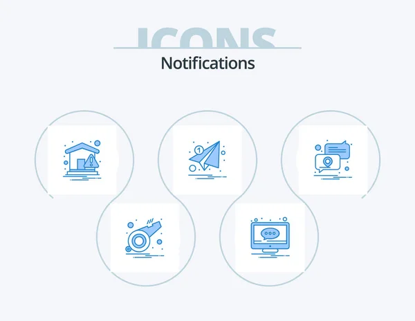 Notifications Blue Icon Pack Icon Design Paper Marketing Screen Letter — Stockový vektor