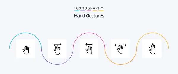Hand Gestures Line 5 Icon Pack Including three fingers. hand. left. gestures. gestures