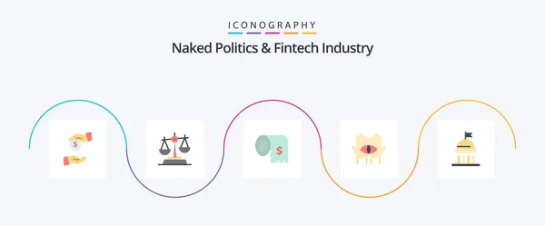 Naked Politics Fintech Industry Flat Icon Pack Including Occult Medium — Archivo Imágenes Vectoriales